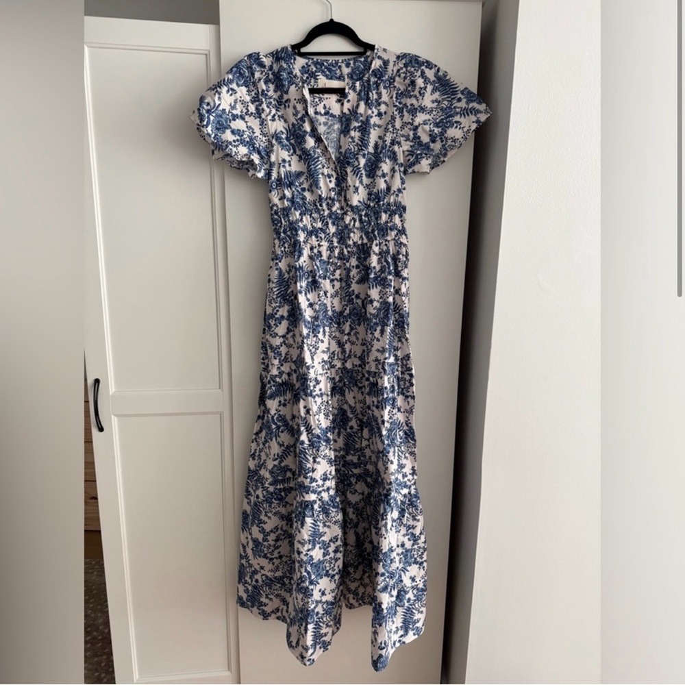 Anthropology The Somerset Maxi Dress / Blue Floral / EUC